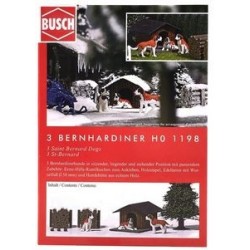 Busch 1198 HO 3 chiens St-Bernard