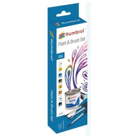 Humbrol AA9062 set de 8 peintures brillantes et 3 pinçeaux Humbrol AA9062 set de 8 peintures brillantes et 3 pinçeaux