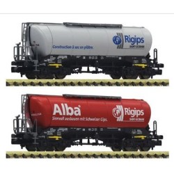 Fleischmann 848904 N set de 2 wagons silo Alba-Rigips, Wascosa