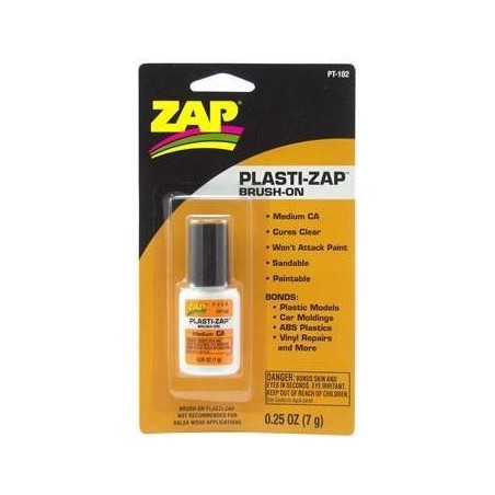 ZAP ZPT102 colle Plasti-ZAP viscosité moyenne pour plastique, ABS etc. 7g. ZAP ZPT102 colle Plasti-ZAP viscosité moyenne pour plastique, ABS etc. 7g.