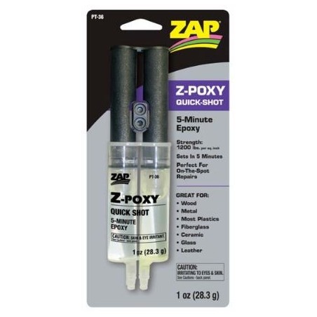 ZAP ZPT36 colle Z-poxy quick-shot seringue 28.3 g.