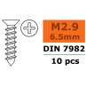 Gforce 0176-001 vis à tôle tête coniquecrciforme 2,9 x 6,5 mm galvanisée (10 pièces)