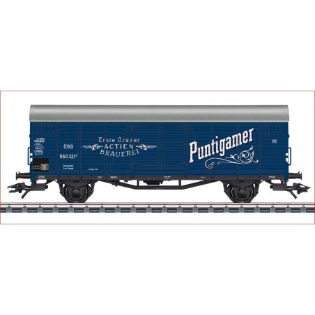Märklin 48939 HO OBB wagon pour le transport de bière Puntigamer ép. III Märklin 48939 HO OBB wagon pour le transport de bière Puntigamer ép. III