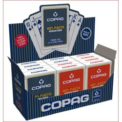 Copag 40064 jeu de cartes poker en plastique 55 cartes en rouge ou bleu