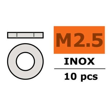 Gforce 0254-003 roudelles M 2,5 inox (10x) Gforce 0254-003 roudelles M 2,5 inox (10x)