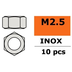 Gforce 0250-001 écrous M2 inox (10x)