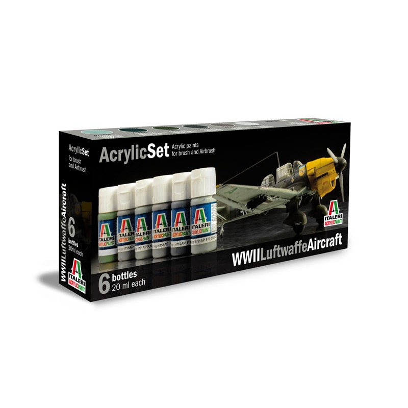 Italeri 436AP set de 6 coloris acrilique aqua Luftwaffe WWII