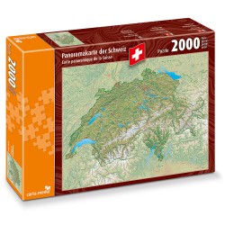 Carta media 7400 puzzle, carte panoramique de la Suisse, 2000 pièces