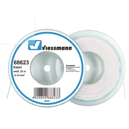 Viessmann 68623 câble blanc 0,14 25 m