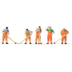 Preiser 10713 HO personnels de nettoyage de rue, 5 figurines