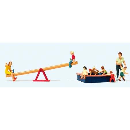 Preiser 10587 HO jeux pour enfants avec 4 figurines