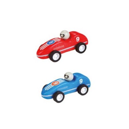 Spielba 510189 petite voiture en bois à friction, 2 coloris