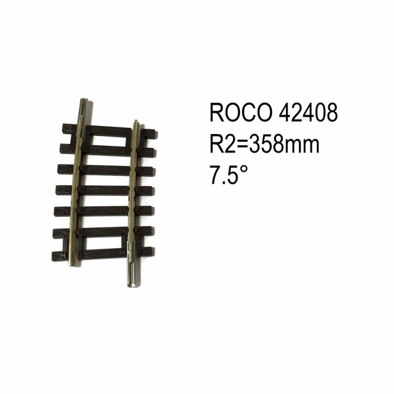 Roco 42408 HO voie 1/4 R2 7,5 deg.
