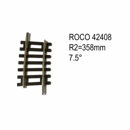 Roco 42408 HO voie 1/4 R2 7,5 deg. Roco 42408 HO voie 1/4 R2 7,5 deg.
