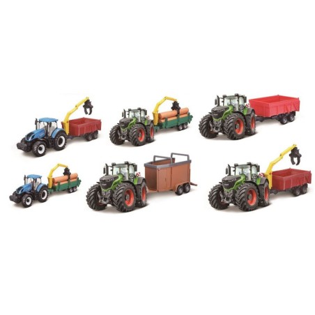 Maisto 1831650 1 - 18 tracteur avec remorque Fendt, New Holland