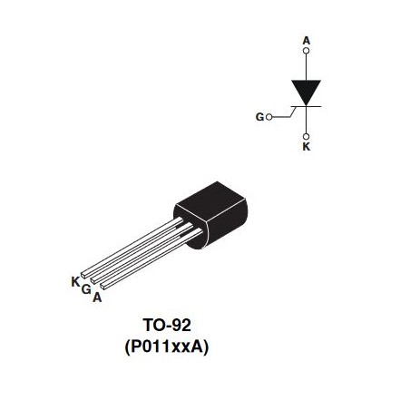 STMicroelectronics P0118MA2AL3 thyristor 0,8 A 400 V, Igt de 0,5 à 25 uA