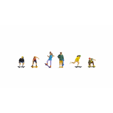 Noch 15889 HO skatboard, 6 figurines