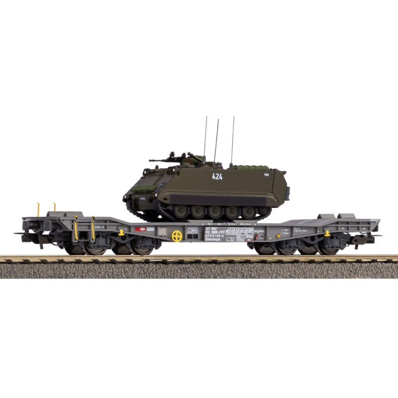 Piko 96697 HO CFF trsp. de char avec M113, ép. V
