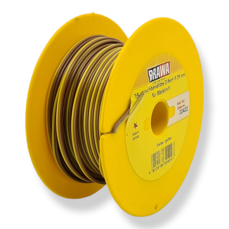 Brawa 32422 câble double brun-jaune 0,25 mm2, 25 m jusqu à 5 Ampères