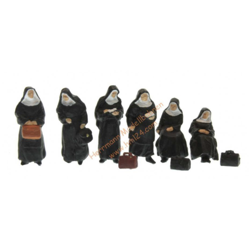 Preiser 10402 HO nones, 6 figurines