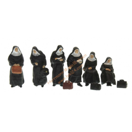 Preiser 10402 HO nones, 6 figurines
