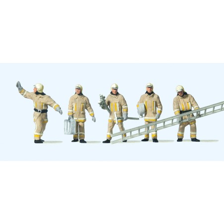 Preiser 10770 HO pompiers, 5 figurines et accessoires