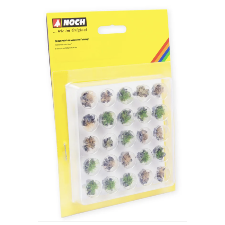 Noch 6921 touffes d herbe de rocaille foncé, 25 pièces H 6 mm gamme profi