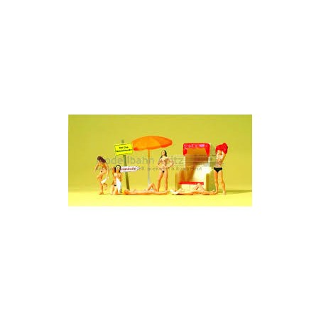 Preisert 10107 HO baigneurs naturistes, 6 figurines
