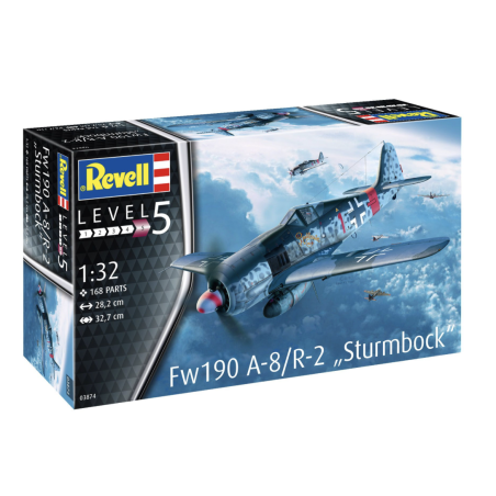 Revell 3874 1 - 32 Fw190 A-8-R-2 Sturmbock 168 pièces, niveau 5