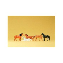 Preiser 14150 HO chevaux, 5...