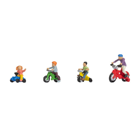 Noch 15908 HO enfants en vélo. 4 figurones