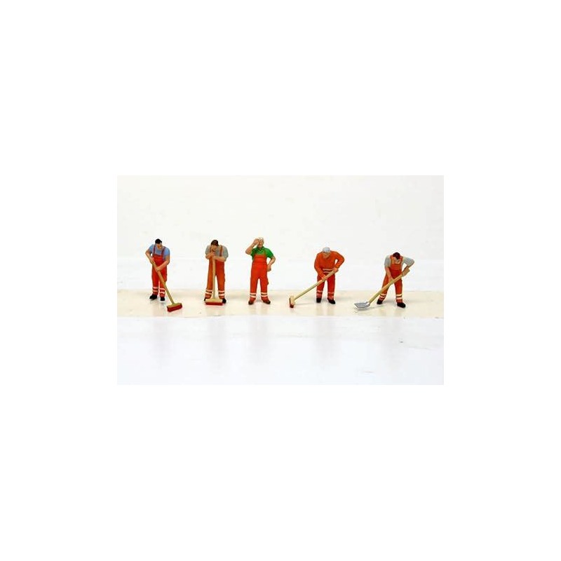 Preiser 10713 HO personnels de nettoyage de rue, 5 figurines