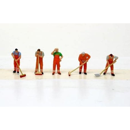 Preiser 10713 HO personnels de nettoyage de rue, 5 figurines