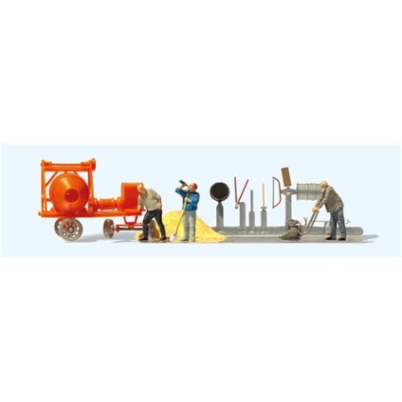 Preiser 10778 HO ouvries du bâtiment et accessoires