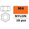 Gforce 0300-002 écrou exagonal M4 nylon (10x)
