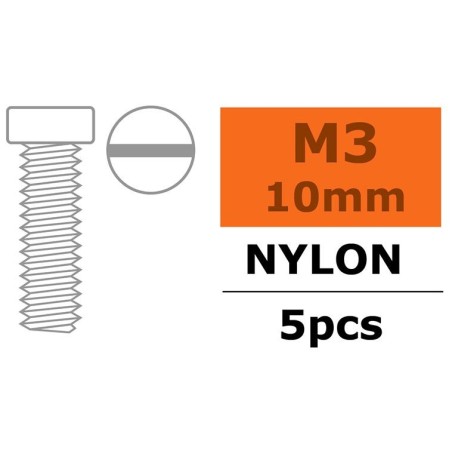 Gforce 0310-001 vis en nylon M3 x10 (5x)