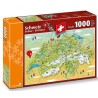 Carta média 7221 puzzle carte régions de la Suisse 1 000 pièces