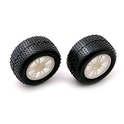 AE21255 Pneus 1 18 montés jantes blanches standard spoke