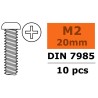 Gforce 0170-004 Vis tête bombée M 2 X 20 galvanisées (10x)