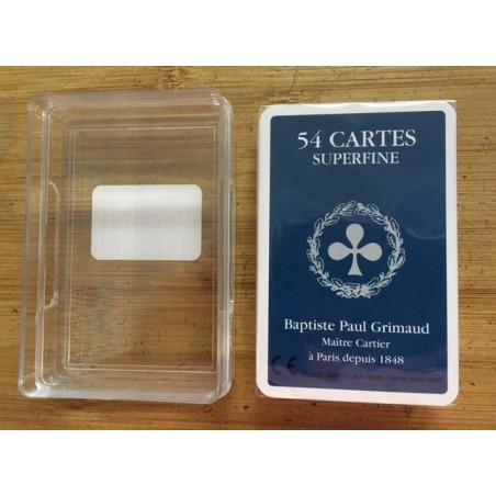 Grimaud 390416 54 cartes superfine plastic cristal avec boîte Grimaud 390416 54 cartes superfine plastic cristal avec boîte
