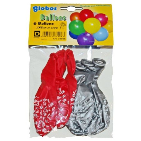 Globos 33306  8 ballons rouges et argentés