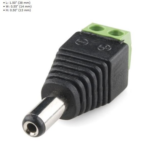 Gravitech Jack 2,1 mm avec bornes à vis Gravitech Jack 2,1 mm avec bornes à vis
