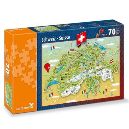 Carta media 7245 puzzle 70 pièces carte de la Suisse
