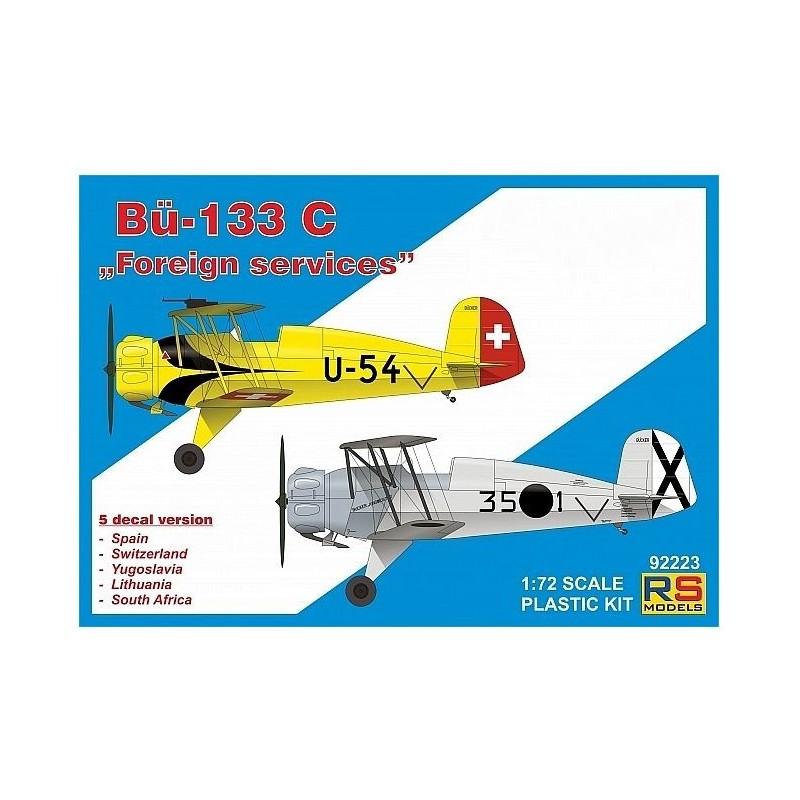 RS models 92223 1 - 72 Bücker-133 C avec décalques suisses