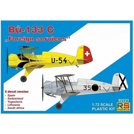 RS models 92223 1 - 72 Bücker-133 C avec décalques suisses RS models 92223 1 - 72 Bücker-133 C avec décalques suisses