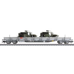 Märklin 47068 HO CFF wagon plat avec 2 véhicules militaire