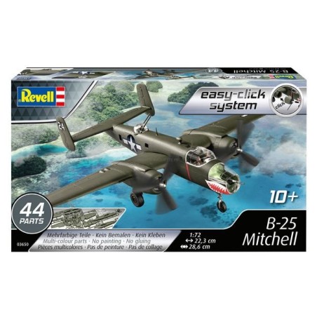 Revell 3650 1 - 72 B-25 Mitchel, easy-click system L 22,3 cm, env. 28,6 cm, 44 pièces Revell 3650 1 - 72 B-25 Mitchel, easy-click system L 22,3 cm, env. 28,6 cm, 44 pièces