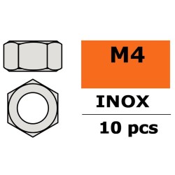 Gforce 0250-004 ecrous M 4,0 inox (10x)