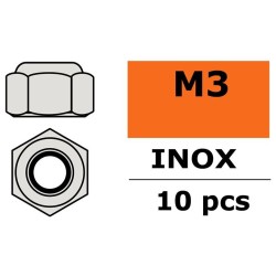 Gforce 0252-001 ecrous autoblocant M 3,0 inox (10x)